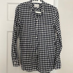 JCrew Navy Blue Gingham Button Down